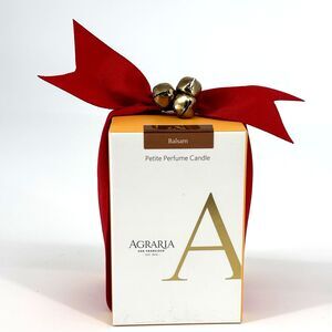 Agraria San Francisco Petite Perfume Candle Balsam 3.4oz Ribbon/Jingle Bells NIB